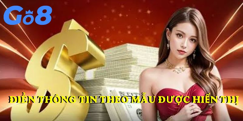 Điền thông tin theo mẫu được hiển thị
